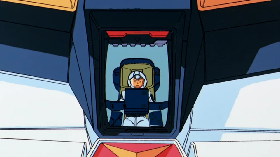 νガンダムのコックピットに座るアムロ